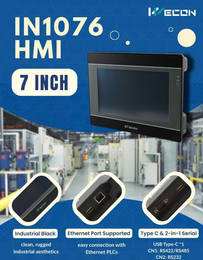 ООО «ПЛК-СИСТЕМЫ» представляет новую 7-дюймовую HMI IN1076 от Wecon.